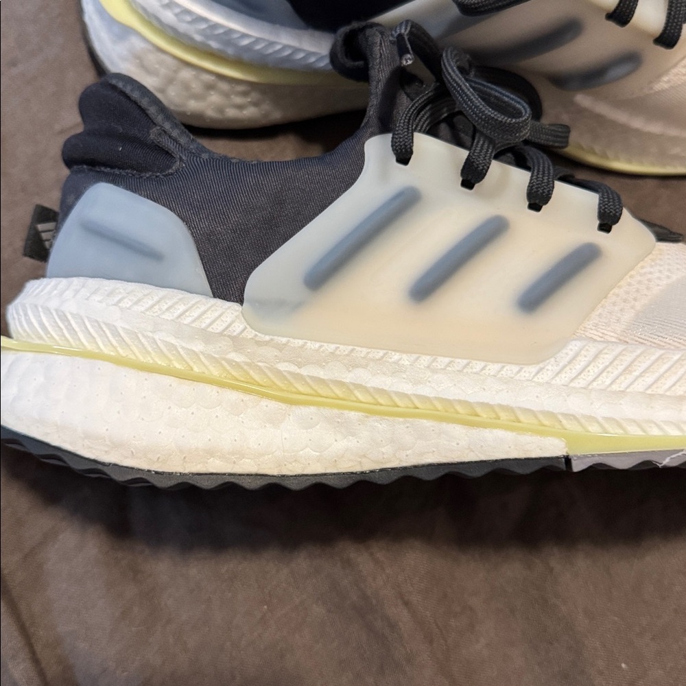 Adidas Boost Sneakers in Black, White, and Yellow